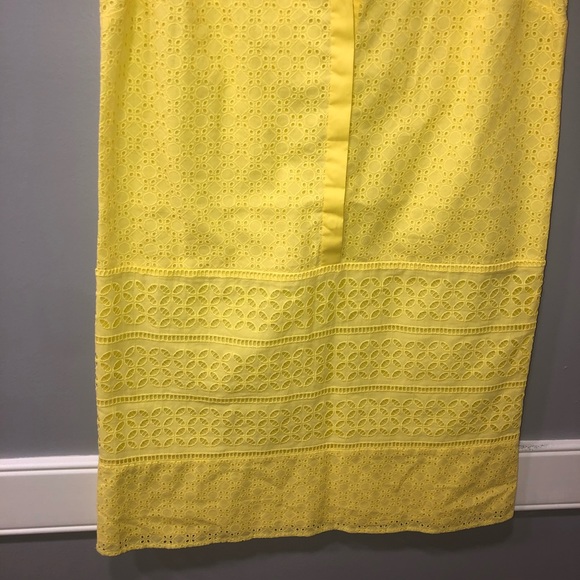 Ann Taylor Embroidered Sleeveless Yellow Dress - Picture 3 of 8